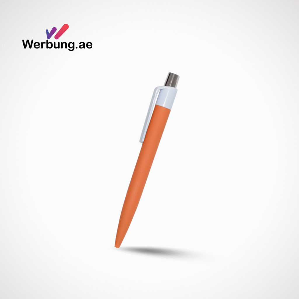 RUBBER BODY PLASTIC PEN ORANGE