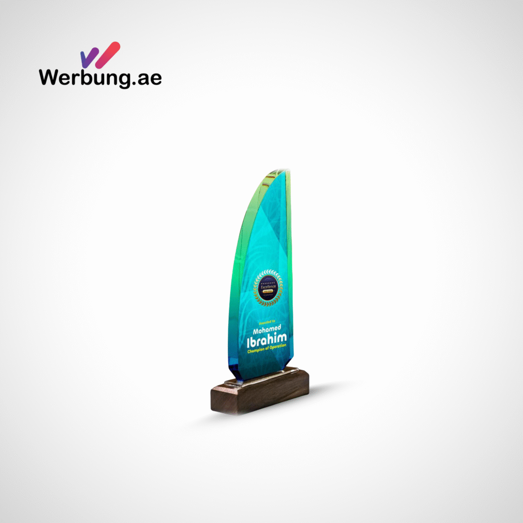 Premium Blue Crystal Trophy